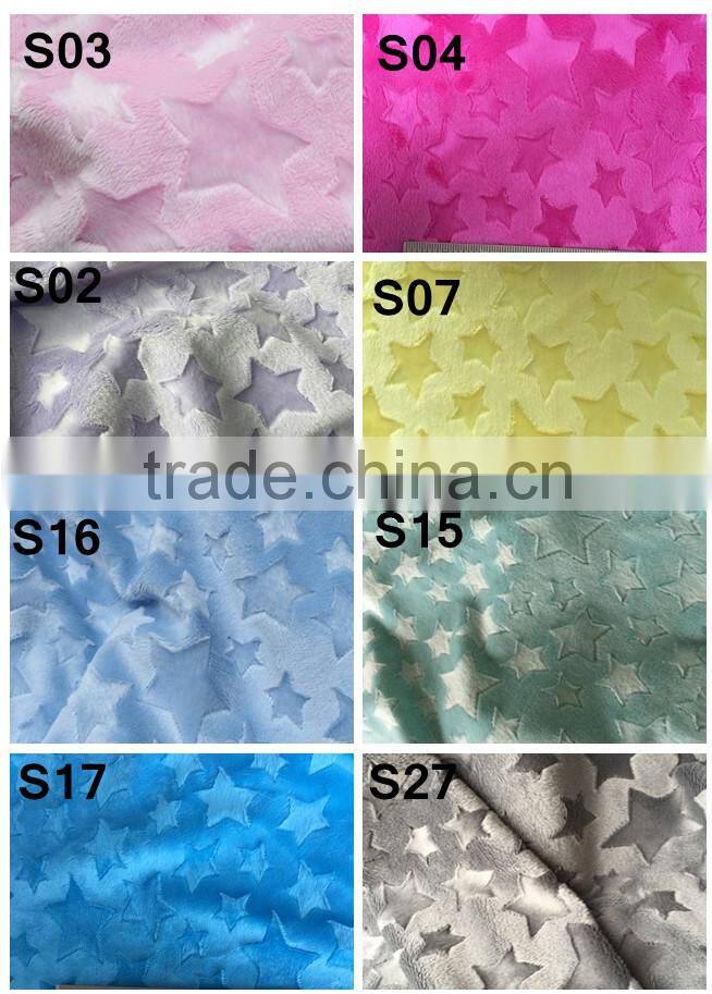 100% Polyester All Baby Love OEM Service Security Minky Baby Star Blanket