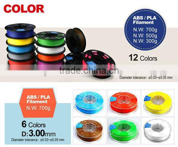 3D Printer Filament 1.75MM PLA Tolerance 0.02mm 1.75/3.0mm