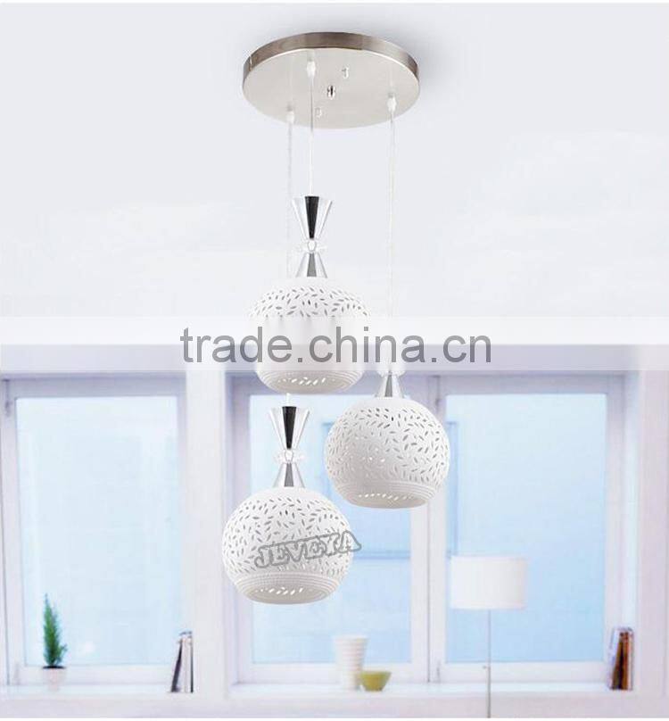 Top quality LED Pendant Lights 3 heads ceramic round pendant lamps