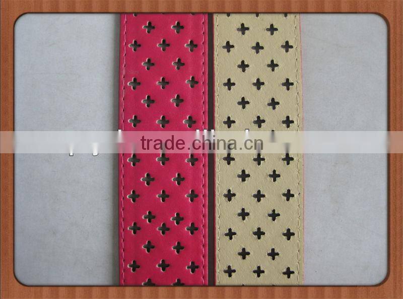 Candy Color Pink Hollow Out Belts Woman With Flower Mark Holes