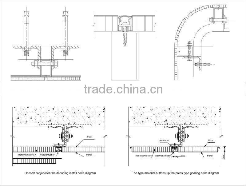 China carved hollow(flowers) aluminium alloy honeycomb panel for subway station
