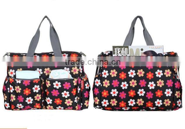 2016 hot Sale Fashion Mummy Changing Pad Canvas bags Canvas Lining Baby Bag Wholsale