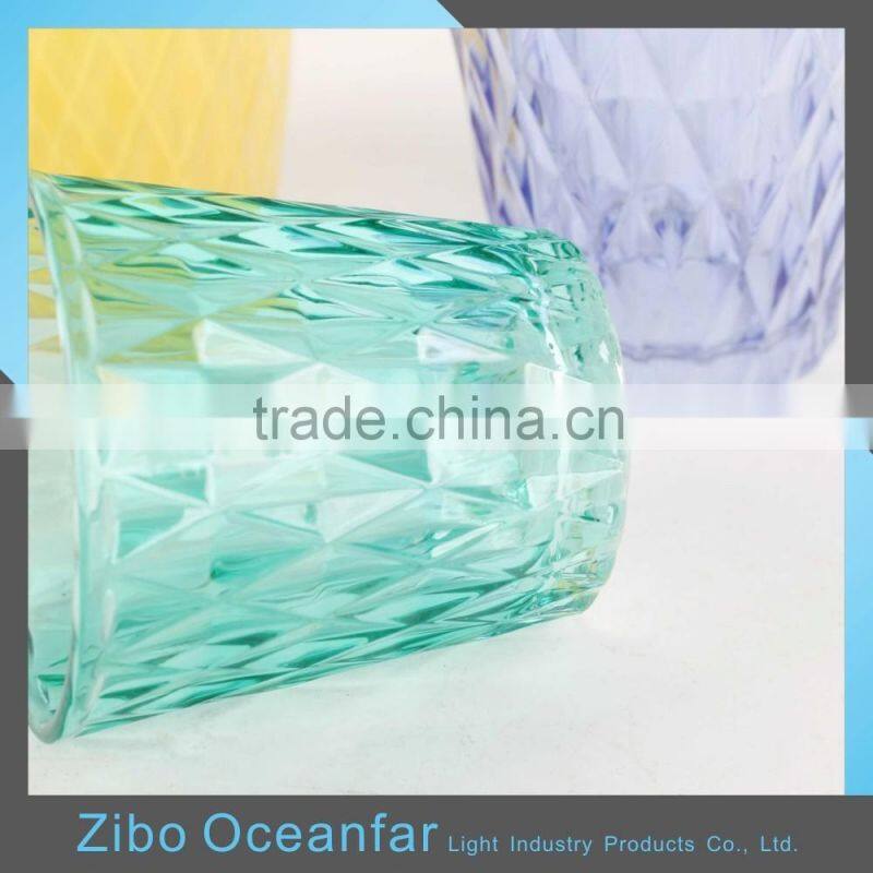 High Quality Colored Candle Cup Holder Round Bulk Glass Votive Candle Holders