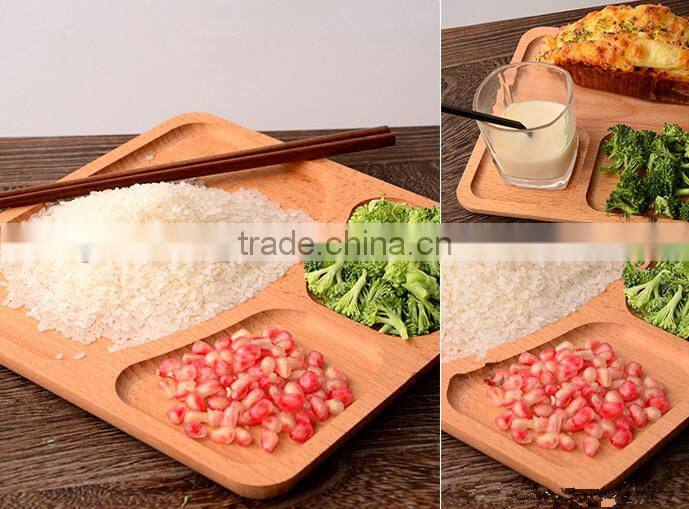 Environmental children dinnerware plate solid wood storage trays dessert furit tray