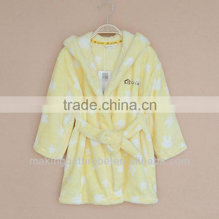 baby toddler printed pattern hooded bathrobe