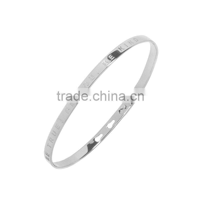 Memories Bangles with Customize Design Word 'BE TRUE, BE YOU, BE KIND' with 4mm/7mm Width