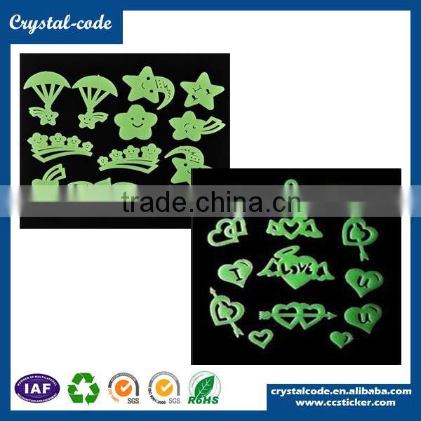 Eco-friendly customized size glow in the dark sticker for wall decoration