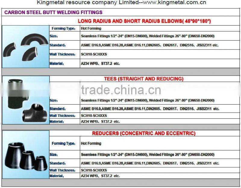 ANSI B16.9 Carbon Steel Butt Welded 16*16*10 Pipe Fitting Tee
