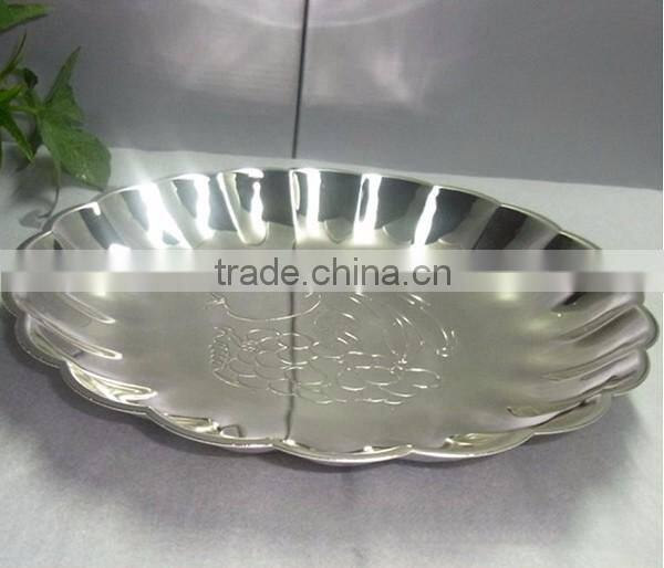 round plate modern design silver platter metal plate Serve up entertaining breakfast collect mails for hotel household