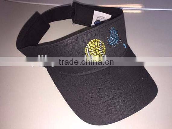 ladies Rhinestone adult uv protection sun visor cap