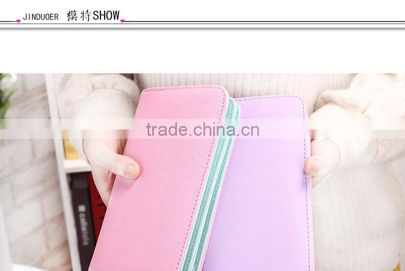 ladys top brand custom logo lady leather zipper wallet .zippered ladies leather wallet, leather wallet ladies multicolor famous