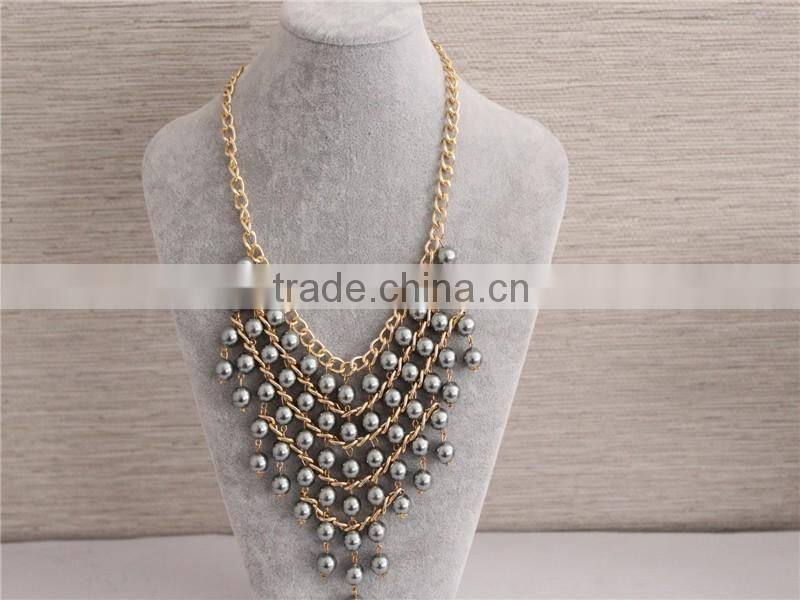 Women charming black water drop pendant necklace gold plated crystal necklace