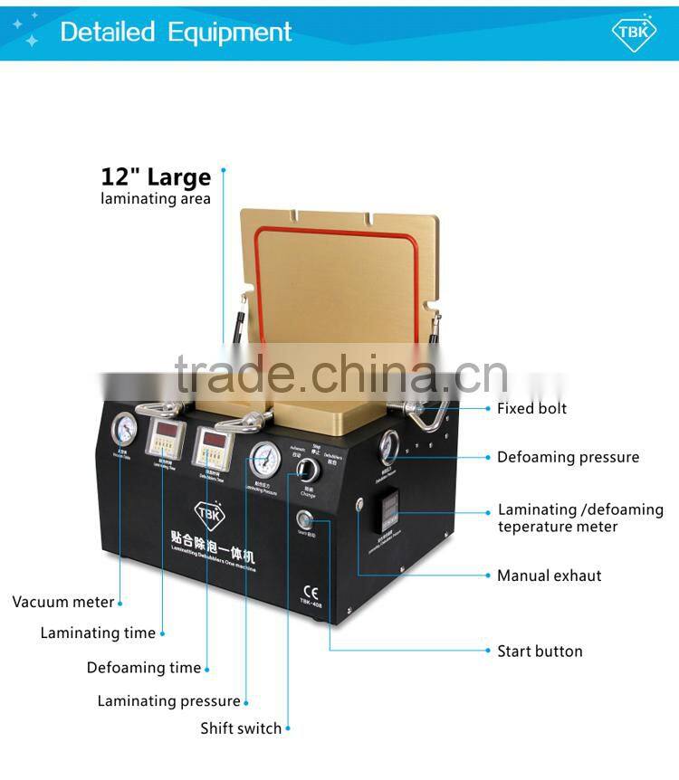 Updated version 2 in 1 lcd glass vacuum laminating with air bubble film foam removing machine for laminating