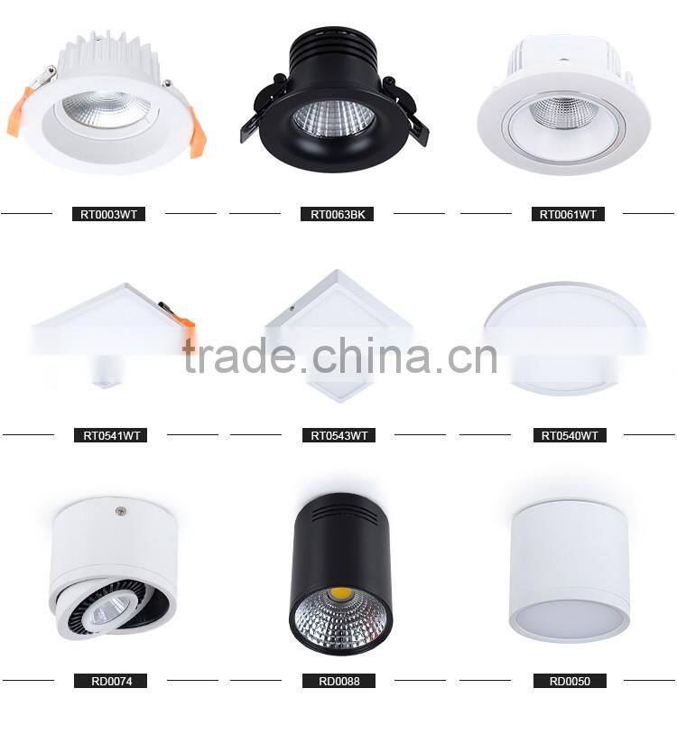 6 inchs white round 15w cuadrado cob led downlight kit with epi star chip for led spot light