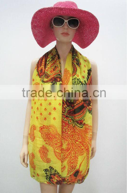Polyester voile scarf,Printed paisley pattern scarf,Fashion accessories