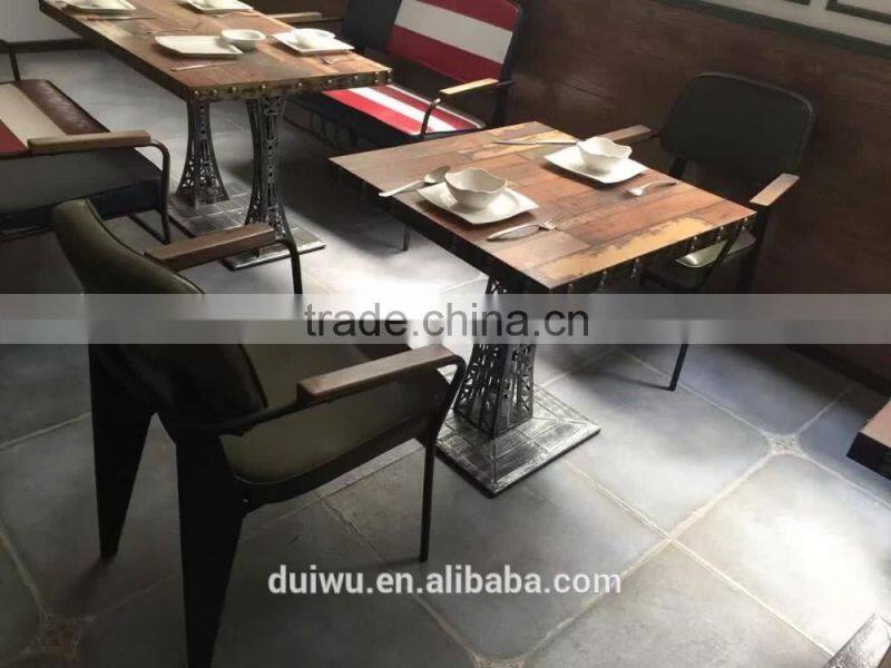 Hot sale chinese modern fast food restaurant Iron dining tables and chairs