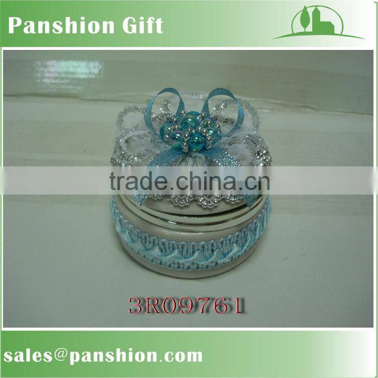 Round shape ceramic jewelry box