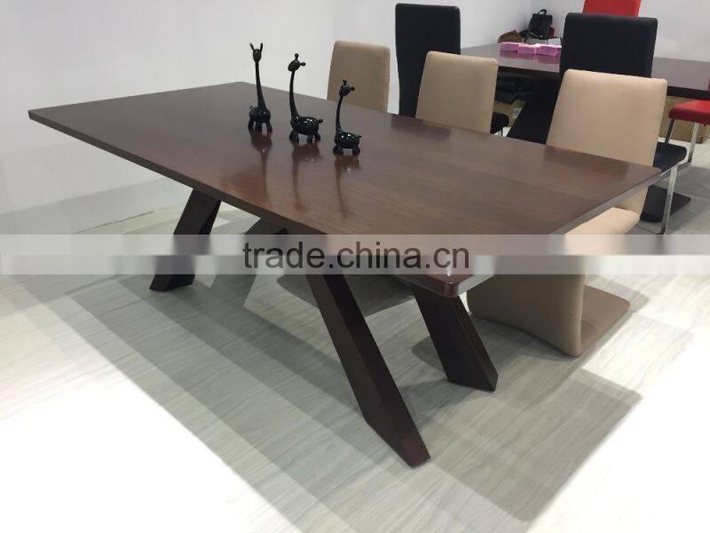 TB black walnut dining table wood designs with black painting leg