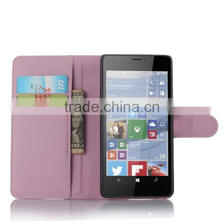 High quality Stand Wallet Lychee Leather flip cover case for nokia lumia 950 paypal accept