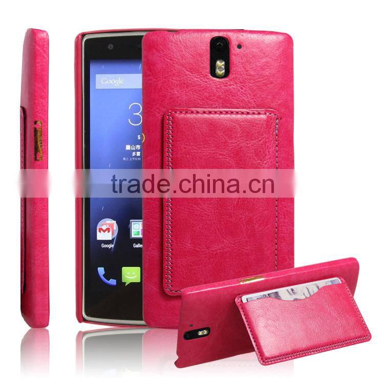 Leather Stand Wallet Case with Belt Clip for Oneplus One