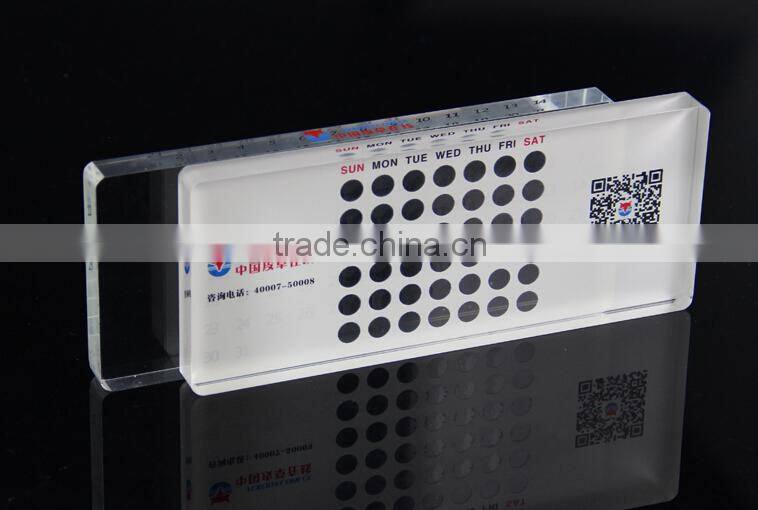 2016 acrylic desk calendar block