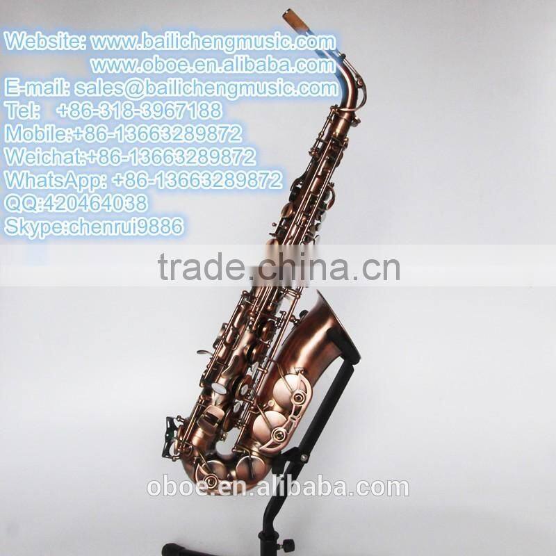 Professional woodwind musical instrument alto saxophone with antique surface finish wholesale