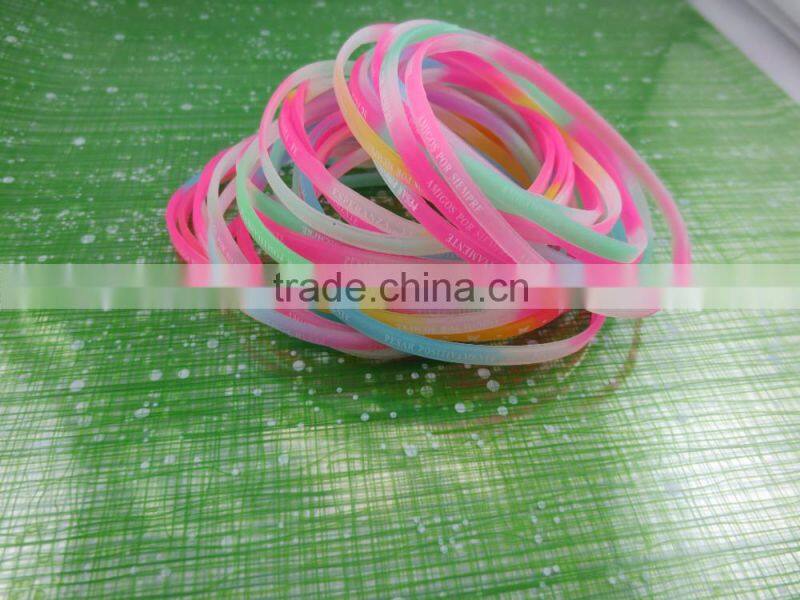 Wholesale Colorful Kids Wristband, Custom Elastic Silicone Bracelet Cheap