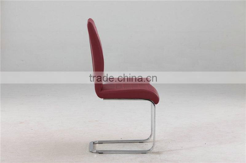 Hot sale C602 red PU seat and backrest with unique stitching dining chair