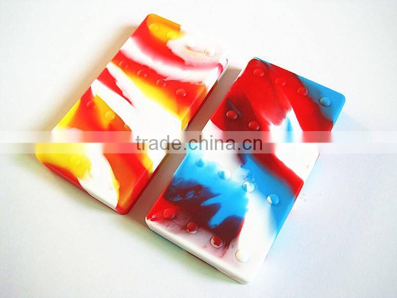 FDA food grade stackable non stick 26ml 2 compartments large platinum cured new style silicone dab rectangle stackable container