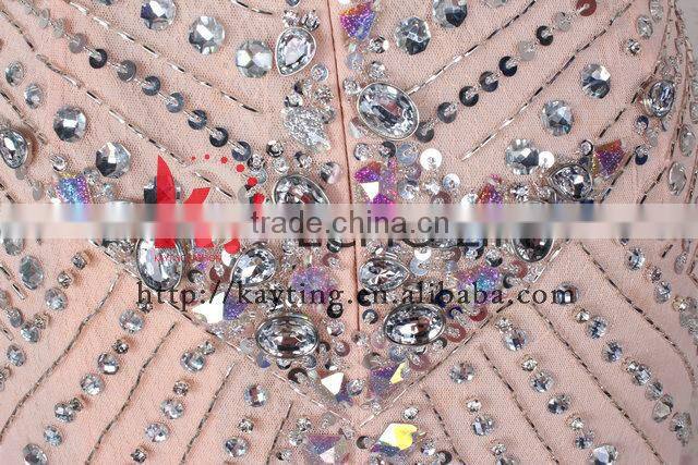 Graceful Handmade Beading Chaozhou Evening Dress Young Girl Turkish Muslim Dress