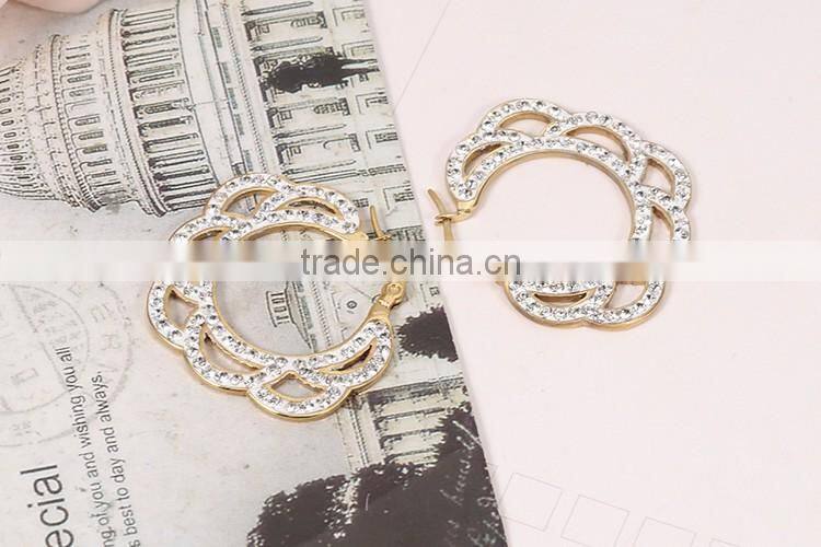 jewellery gold rose flower earrings women new 2016 latest gold earring designs