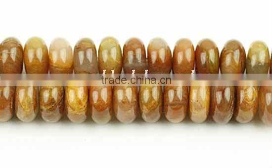 Red Quartz Plain Rondelles Gemstone Beads