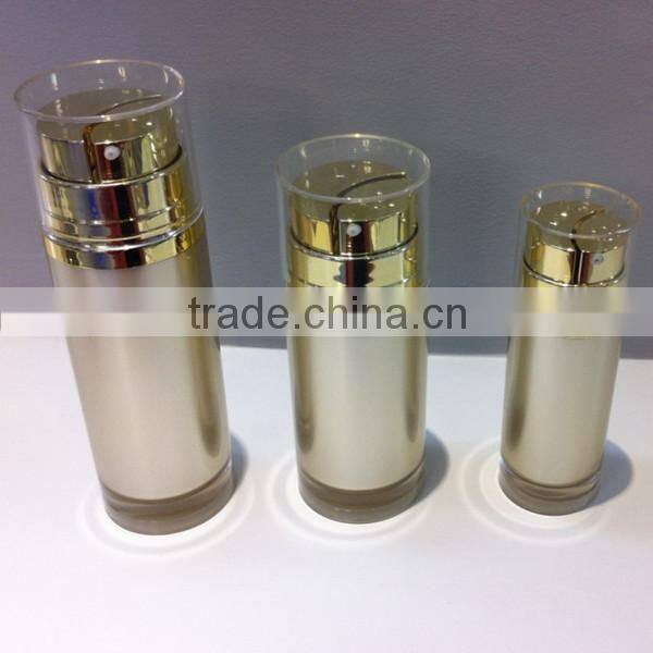 Plastic oblate Dual chamber bottle cosmetic packaging JS-S01