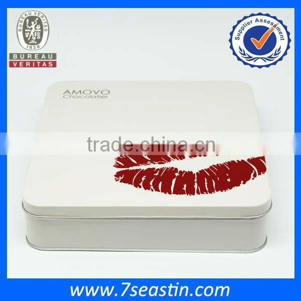 wedding favor chocolate tin can clear lid