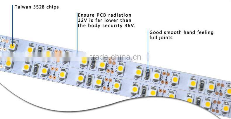 outdoor RGBW SMD3528 LED 120leds 72w DC12v IP66 Architectural flexible led strip light