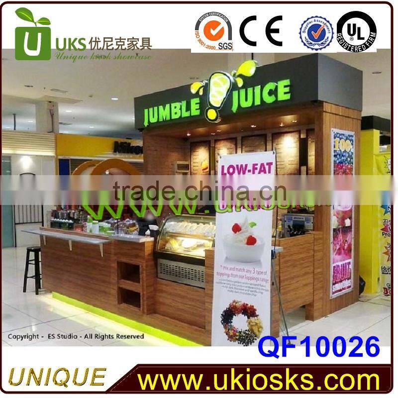 Made in China retail juice shop interior design and retail juice kiosk for sale