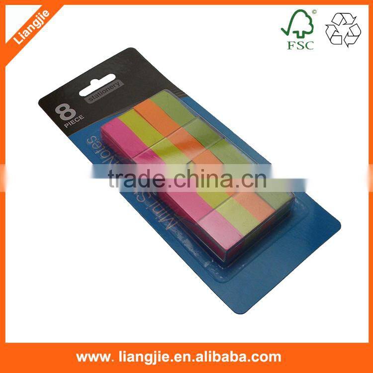 Combined sticky strips index,notes,memo pads in craft paper holder/box