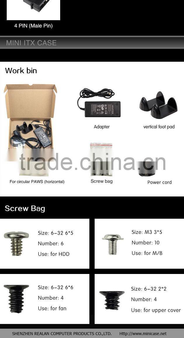 Realan hot selling Aluminum gaming pc case for industrial pc/car pc