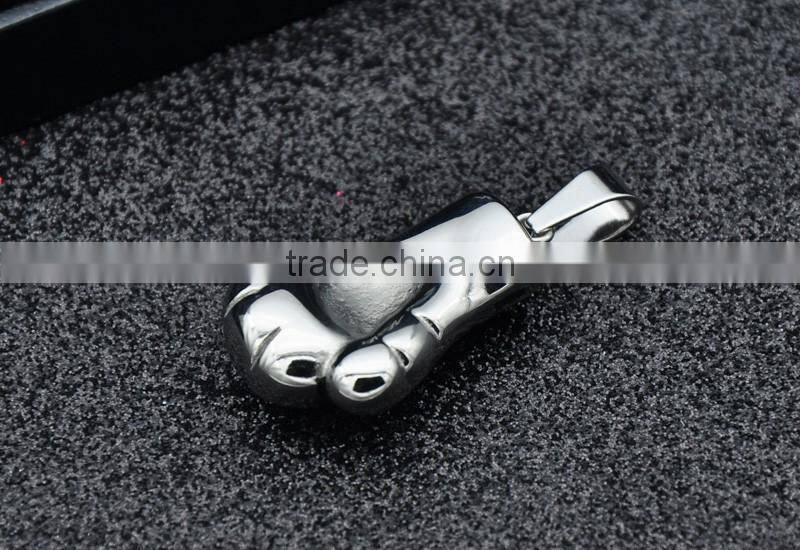 316l stainless steel pendant necklace high polished Boxing gloves necklace enamel black cross charm necklace