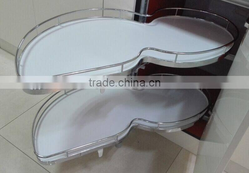 Made in China new kitchen hardware fitting lazy susan iron chrome swing trays