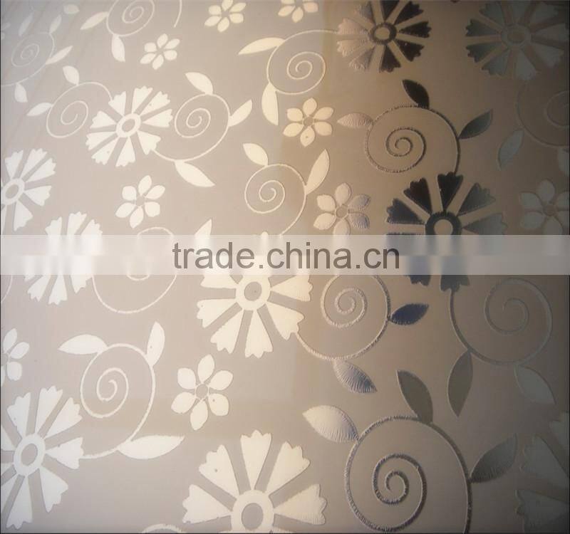 4-8mm Clear And Tinted Building Decorative Acid Etched Glass