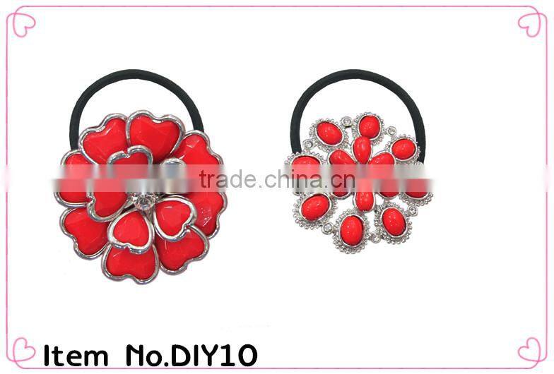 fabric flower hair scrunchie ,hair elastic band