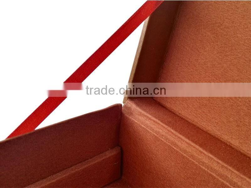 Shenzhen factory new design big a4 size leather paper box packaging with flip lid