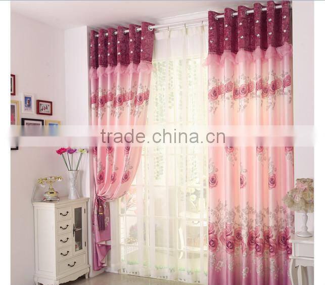 2015 hot sale printed designed No. 08 window curtains, made- up black out fabric in home or hotel