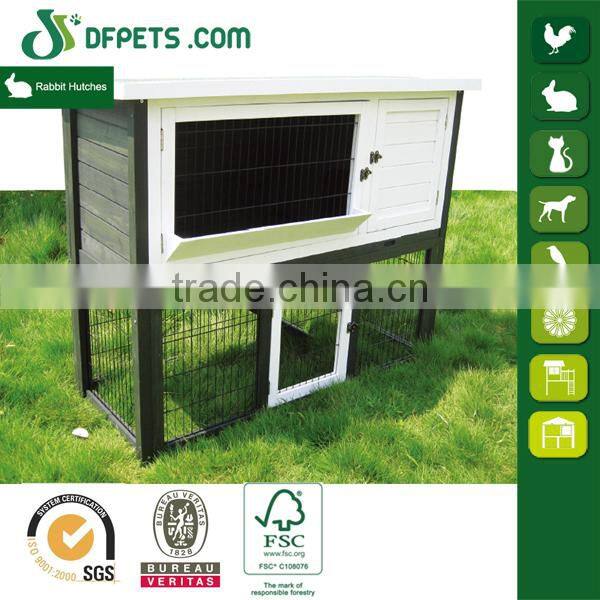 Industrial Flat Pack Rabbit Hutch In White and Black Color