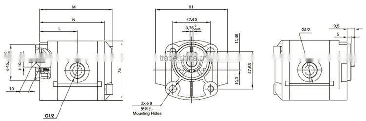 power unit hydraulic gear pump for tail gate of truck
