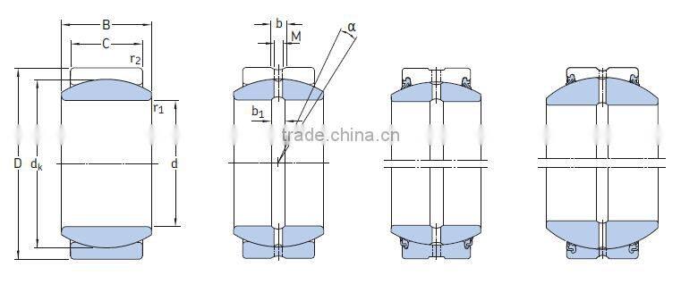 GE300ES2RS China Maintenance Free Radial Spherical Plain Bearing GE300ES 2RS