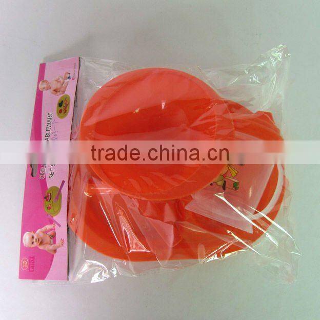 4pcs oval blue tableware plastic picnic set