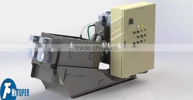 24 hours continuous work screw filter press for activated sludge deewatering
