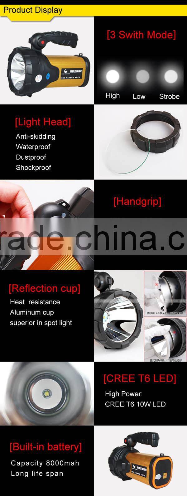 Most powerful led torch light 5JG-A390E rechargeable cree led spot light